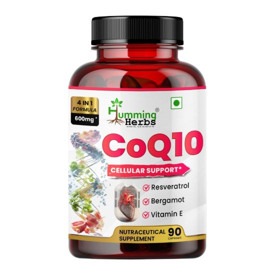 Humming Herbs CoQ10 4-in-1 Supplement Bottle Front View