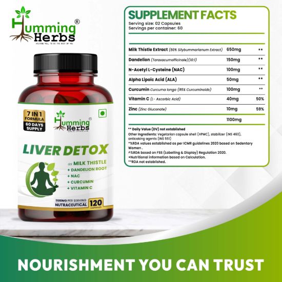 Humming Herbs Liver Detox Supplement Facts and Nutritional Information
