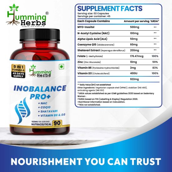 Humming Herbs InoBalance Pro Plus Supplement Facts Chart