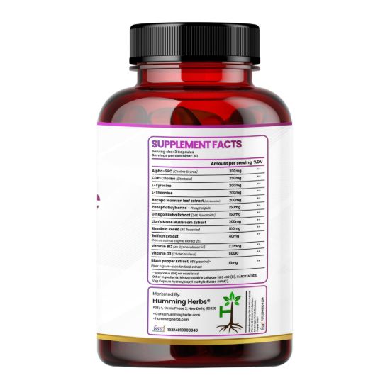 Picture of Humming Herbs Alpha GPC 1800mg (13-in-1 Nootropic Blend) – 90 Veg Capsules | 30 Servings